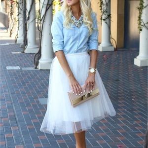 White tulle skirt